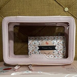 Aveniee Clear Makeup Bag Organizer Travel Toiletry Bag Cosmetic Case Pink
